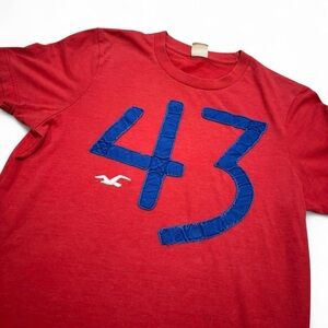 Hollister Y2K Vintage Red Crew Neck Tee